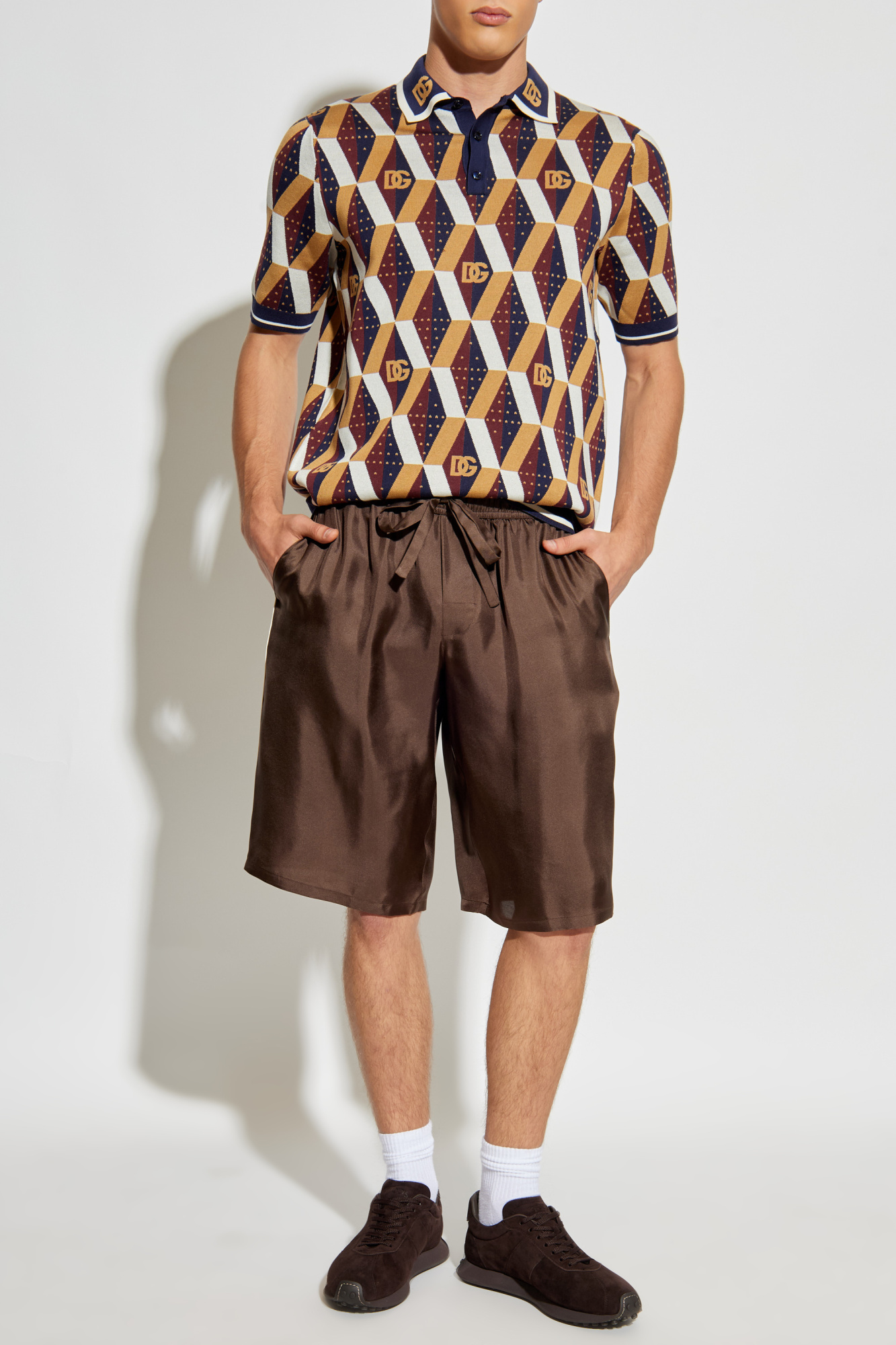 DOLCE & GABBANA シルク Dolce & Gabbana Silk shirt with monogram | Men's Clothing